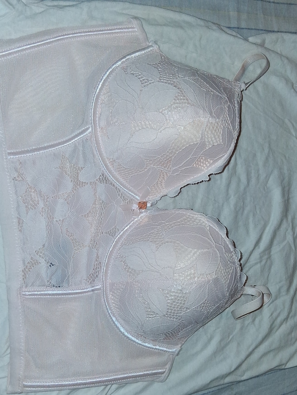 RACHEL Rachel Roy Longline Lace Bra - Blush Pink